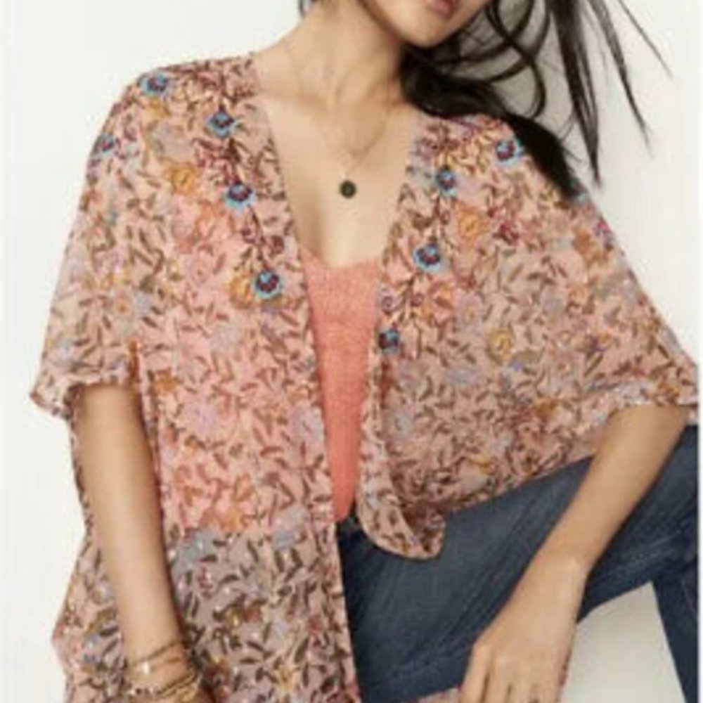 Anthropologie Floral Kimono